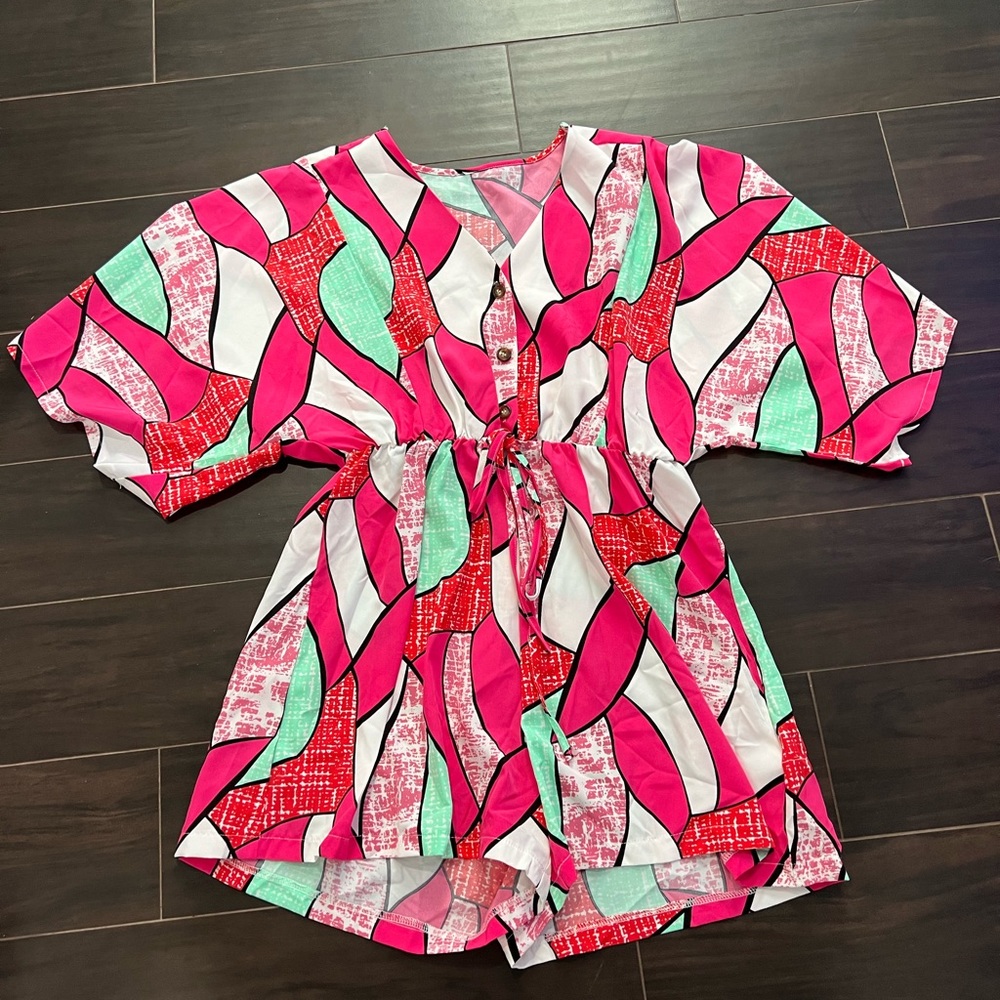 Bright color romper